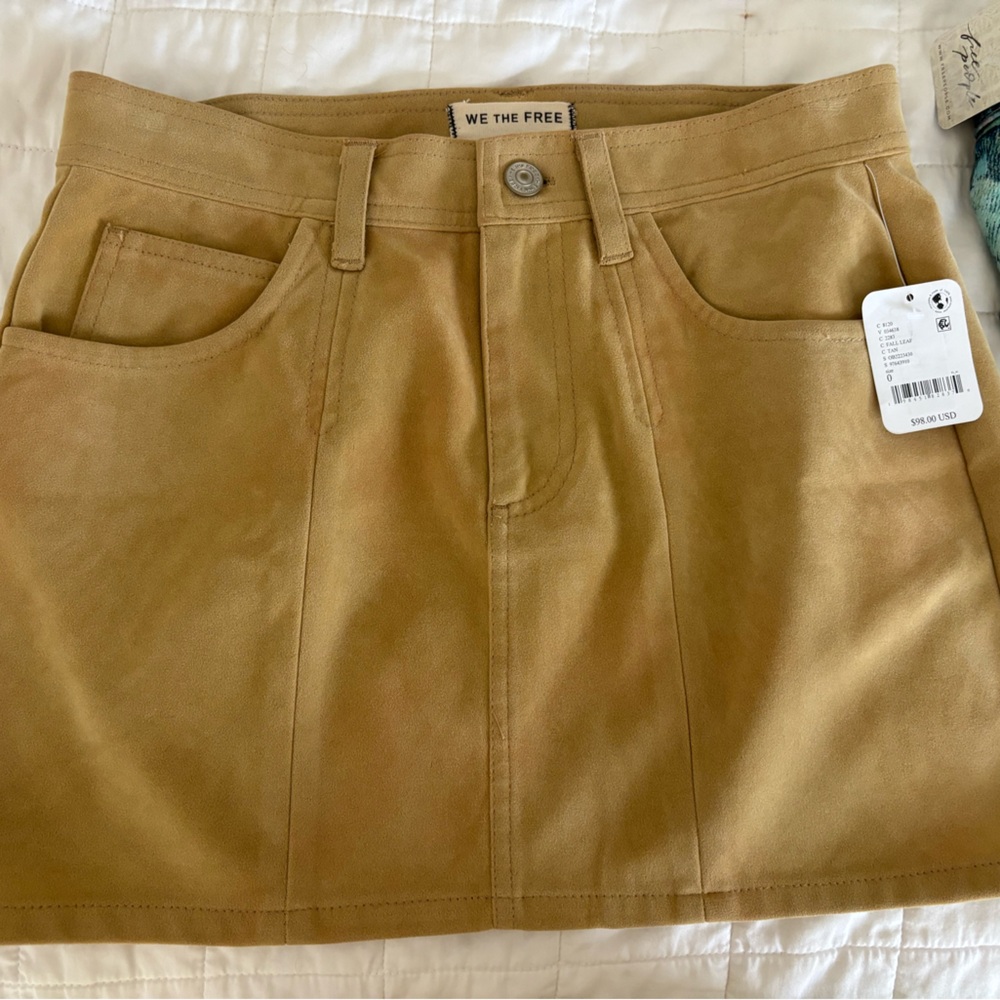 We The Free Tan Mini Skirt